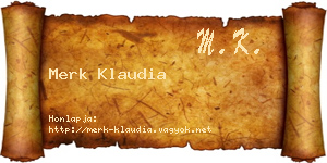 Merk Klaudia névjegykártya